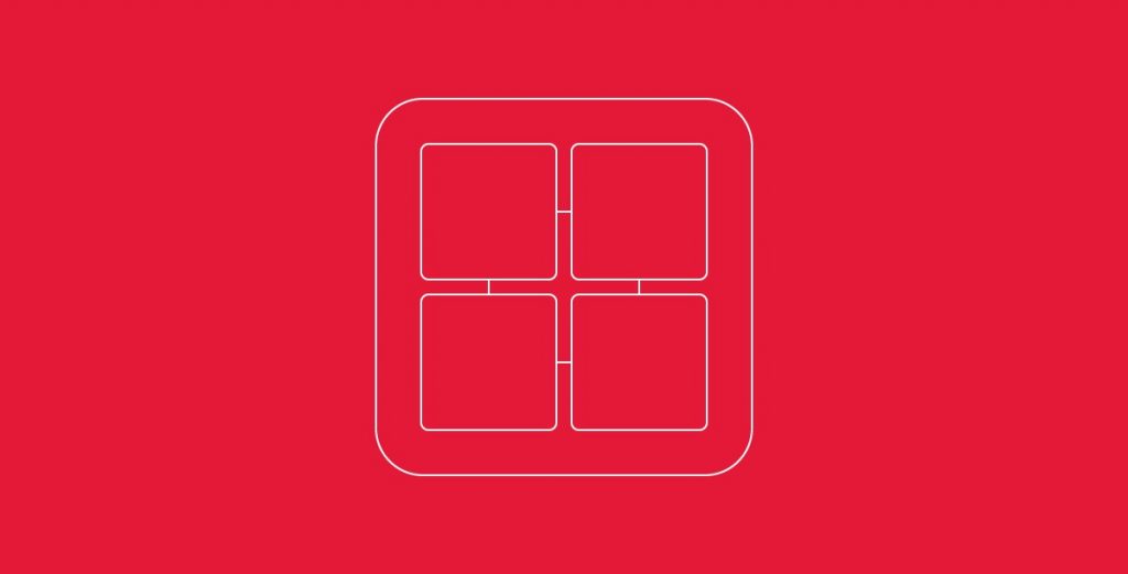 Icon representing a 4 core CPU